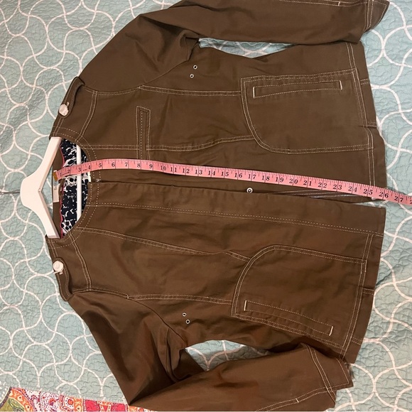 Boden brown khaki zip up Utility jacket women’s 18 cotton stretch - Picture 11 of 11